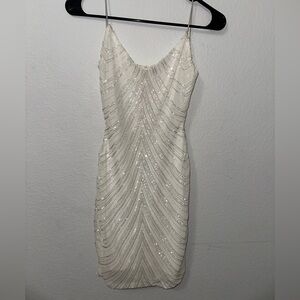 Elegant White Sequin Dress